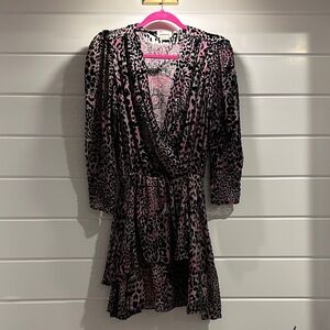 Zadig & Voltaire Pink and Black Animal Print Dress